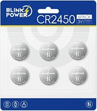 Blinkspower CR2450 Lithium Battery 6 Pack 3V Child-Safe