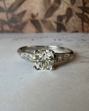 Art Deco Platinum and 0.65 Carat Diamond Ring