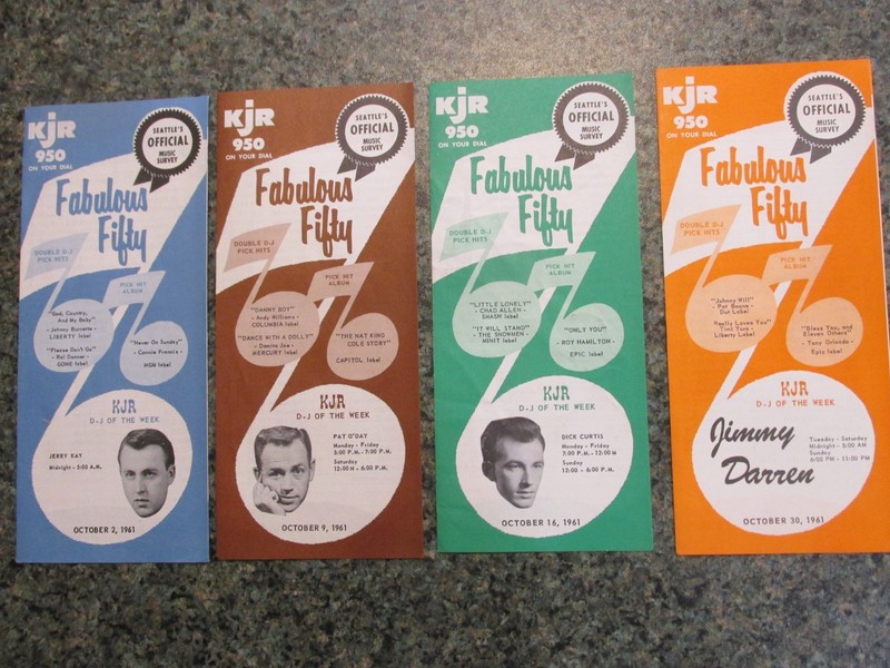 4 DIF 1961 KJR FABULOUS FIFTY MUSIC SURVEY PROGRAMS-PAT O' DAY & DICK CURTIS COV
