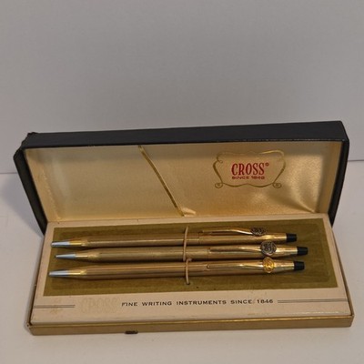 Vintage Cross Classic Century 12K Gold Filled 3-Piece Writing Set Original Box