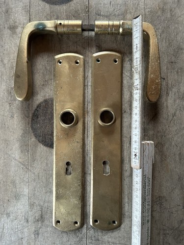 Große Haustür Türdrücker Drückergarnitur Türklinke Jugendstil 20er Art Nouveau - Bild 1 von 7