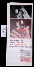 1964 Scripto VU-LIGHTER Let's You Know When Fuel Is Low! Print Ad 48503