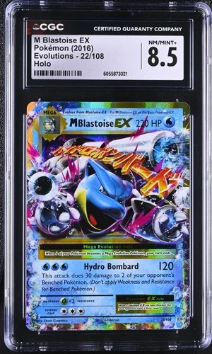 2016 POKEMON EVOLUTIONS #22/108 M BLASTOISE EX CGC 8.5