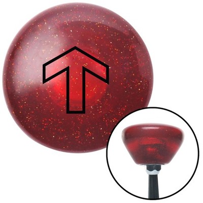 Black Broad Arrow Up Red Retro Metal Flake Shift Knob w/ M16x1.5 Insert Shifter