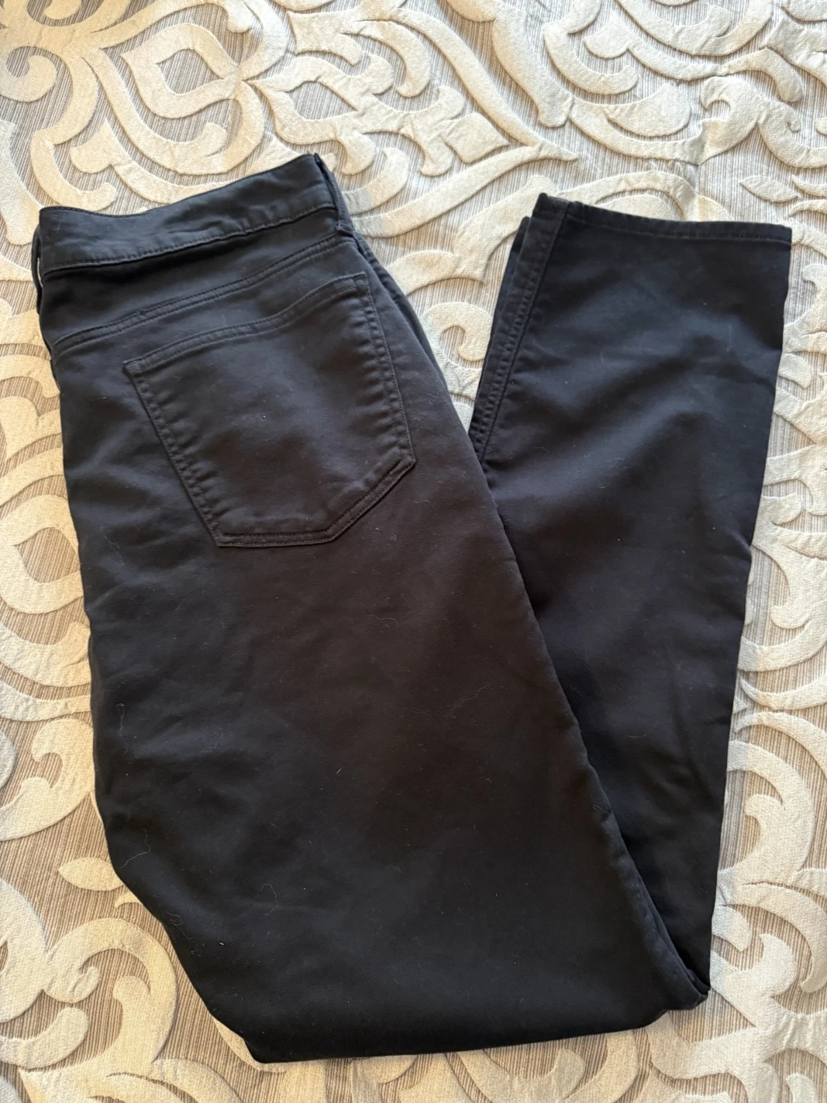 Banana Republic Traveler Men's Pants Flat Front Straight 5-Pocket Black 34x34