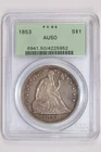 1853 SEATED LIBERTY DOLLAR PCGS AU50 OGH