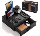 Holme & Hadfield Premium Drewniana stacja dokująca do telefonu z szufladą – Nightstan...