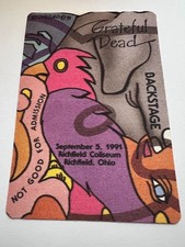 Grateful Dead Backstage Pass, 9/5/ 1991, Unused, Art by Reonegro