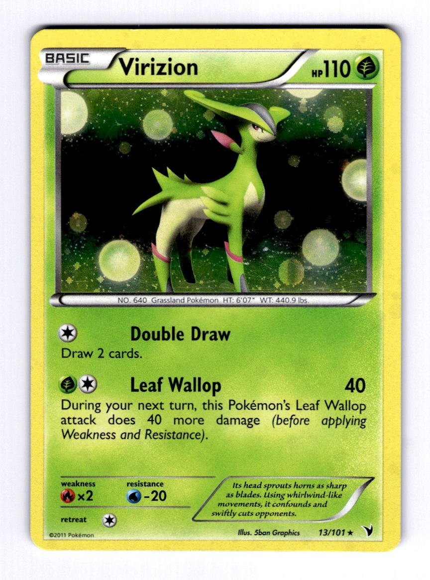 Virizion Noble Victories #13 (2011) Holo LP Pokemon