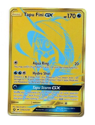 Tapu Fini GX - SV92/SV94 - Hidden Fates Shiny Vault - Gold NM