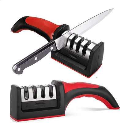4-Stage Kitchen and Pocket Knife Sharpener - Grade Knife Blade Sharpener