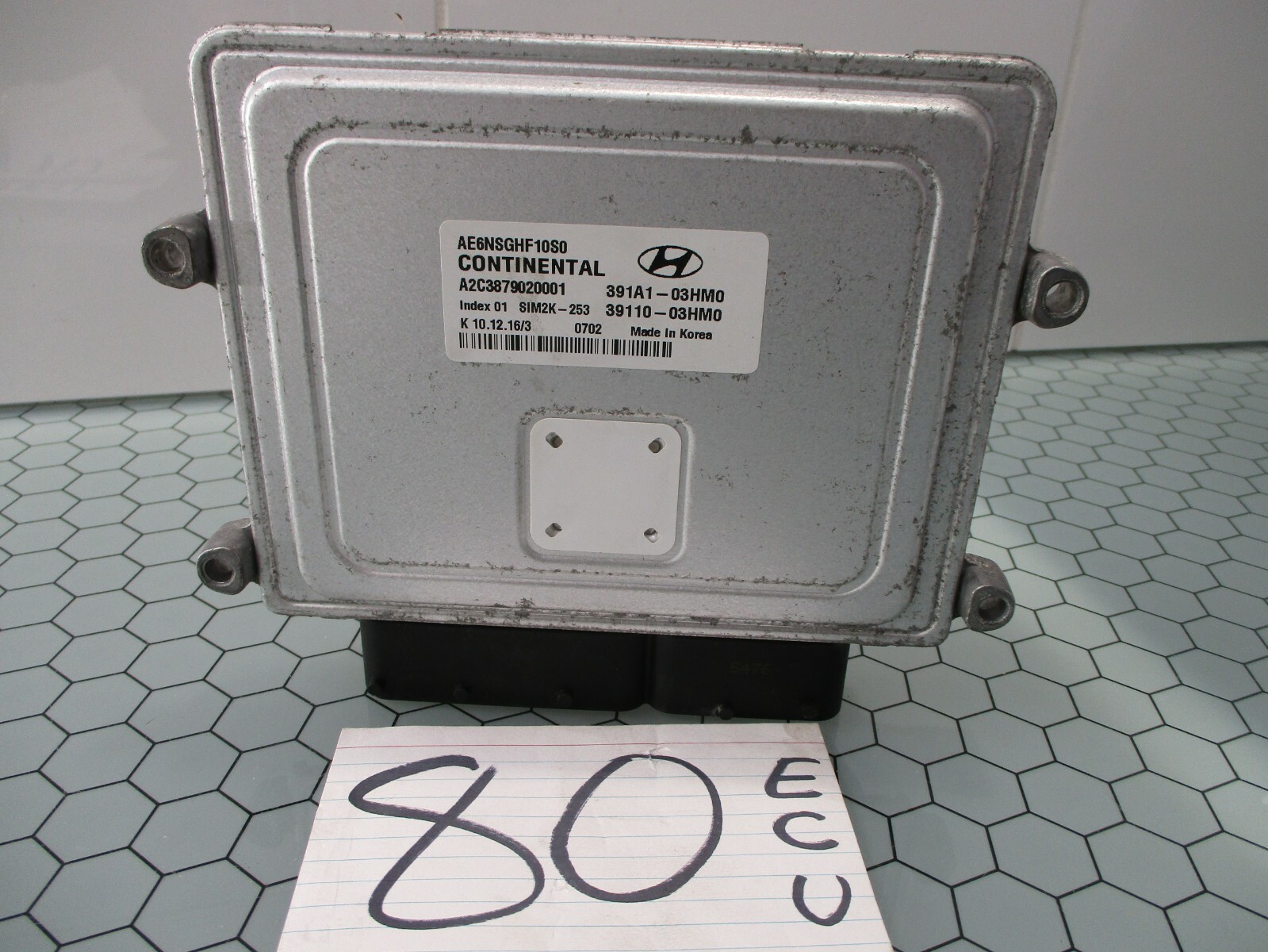 2017 Hyundai Ioniq #80 Engine Computer ECM ECU 391A1-3HM0