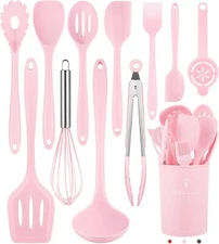 Kitchen Utensils Set-12 Silicone Pieces 392°F Heat Resistant Spatula Set