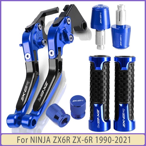 CNC Handle Grips Cap Brake Clutch Levers Set For NINJA ZX6R ZX-6R 1990-2021 - Picture 59 of 60