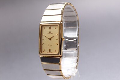 RARE [N MINT] Vintage OMEGA De Ville 1450 Tank Gold Roman