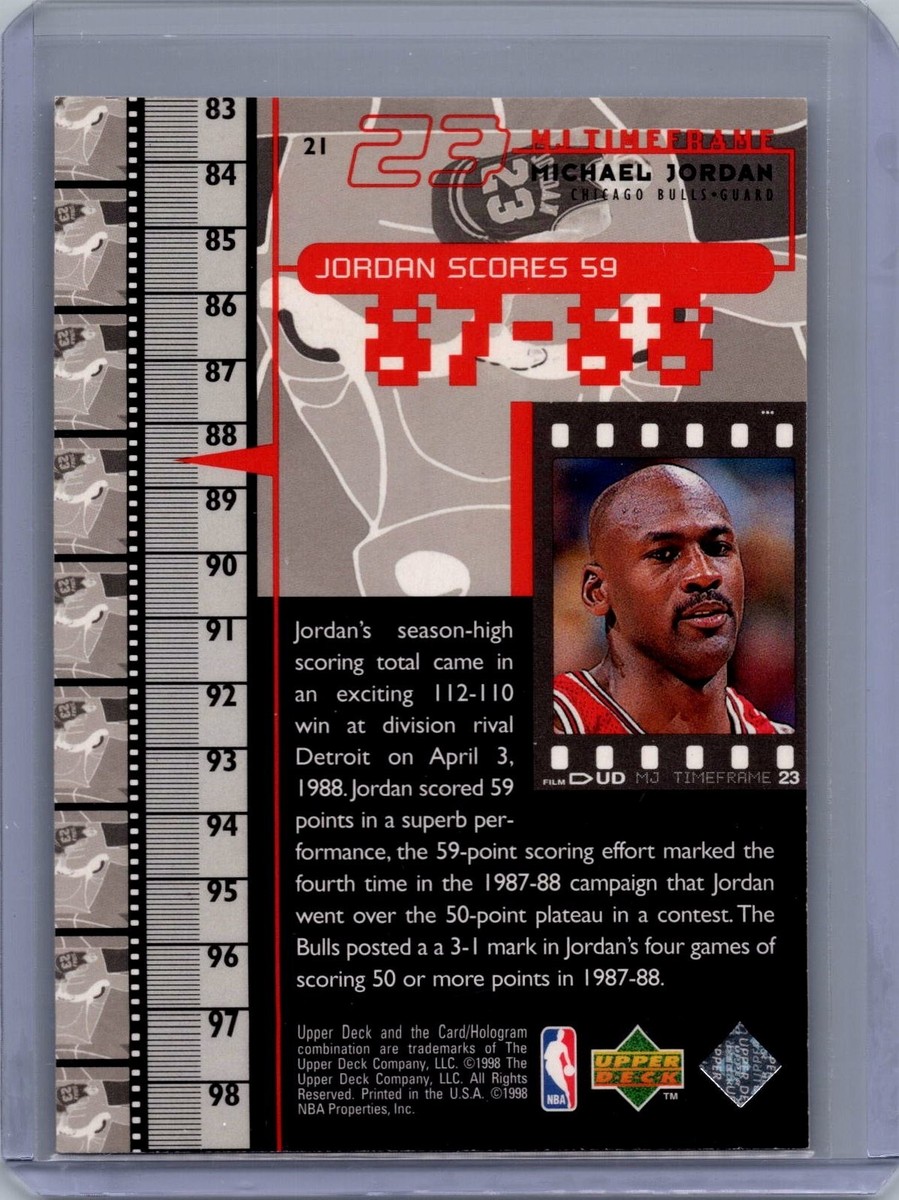 【レア】UPPER DECK JORDAN　大判トレカ 1998 Upper Deck Michael Jordan Time Frame 87-88 Jordan Scores 59