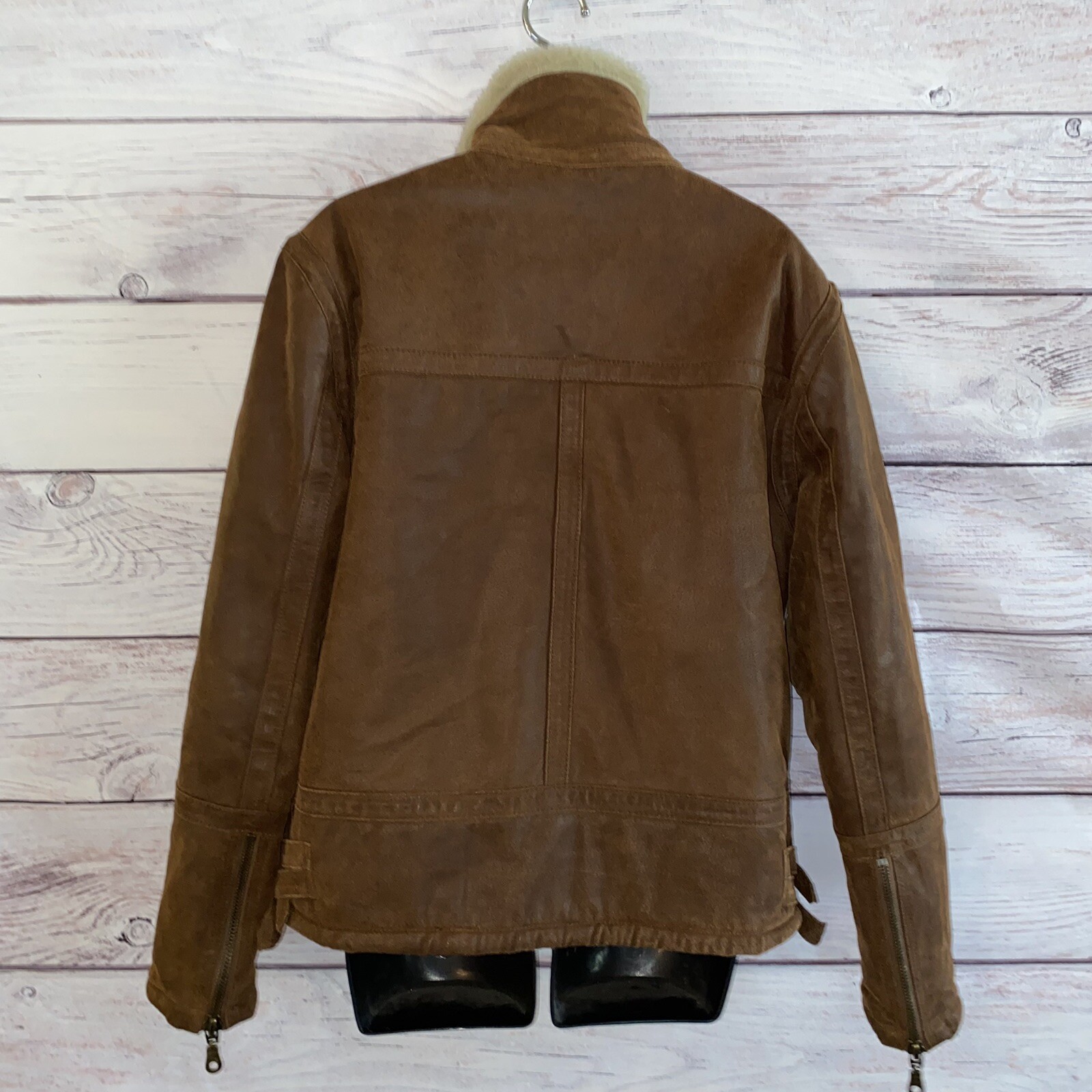 Ameri Mode Womens Leather Jacket Size Small Brown… - image 9