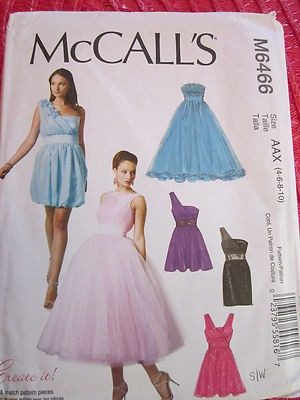McCall M6466 MISSES' FORMAL DRESSES EVENING DRESS PATTERN 4-6-8-10 NEW! |  eBay