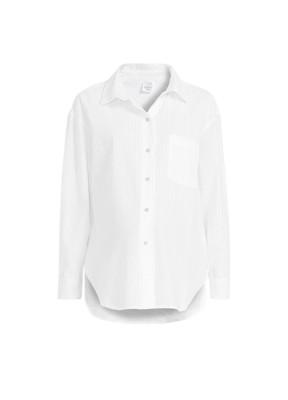 NWT Maternity White Shirt Woven Texture Blouse Top Sz XL (16-18)