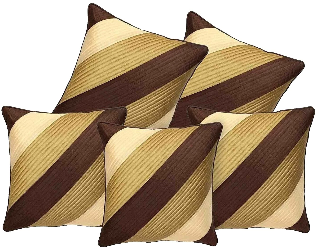 Fundas de almohada geométricas Marrón