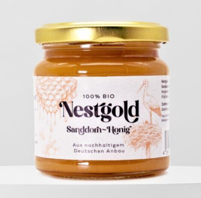 Nestgold - Sanddorn im Honig, BIO - aus deutschen Anbau 100% Bienenhonig