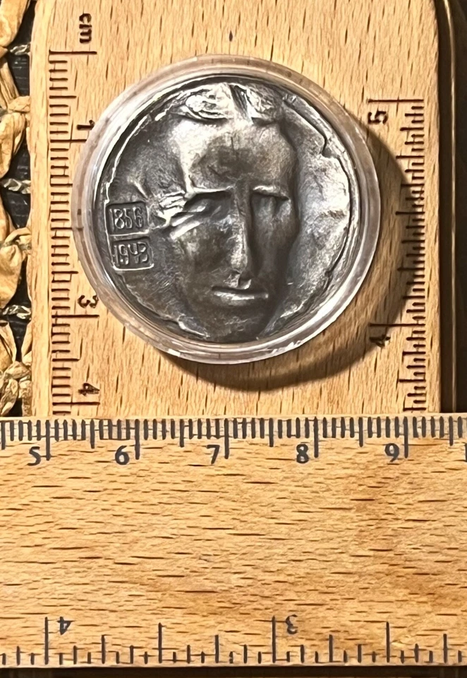 Scientist Nikola Tesla plaque table medal - Image 2 of 3