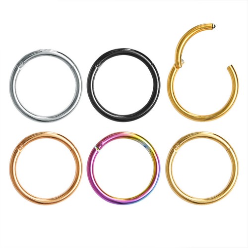 1PCS Titanium Hinged Segment Nose Ring Ear Cartilage Tragus Helix Lip Piercin ❥ - Picture 5 of 29