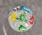 Vintage Murano Art Glass Flowers Paper Weight