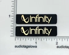 Infinity Reference Speaker Badge Logo Custom Made 3D Incised Acrylic Pair