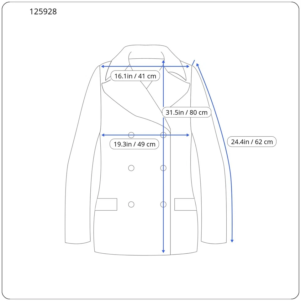 A. P.C.Mantel Damen Klein Zweireihig Wolle Gefüttert Schwarz Knopf - Bild 3 von 4