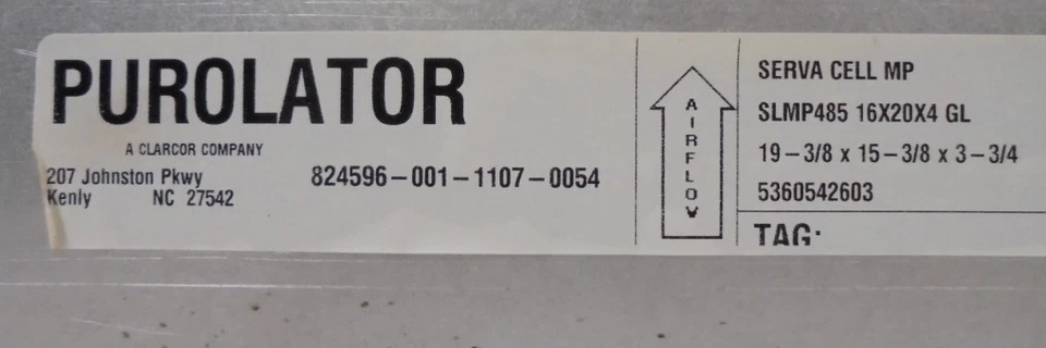 PUROLATOR SLMP485 SERVA CELL CARTRIDGE AIR FILTER 5360542603, 16X20X4, BOX OF 3 - Image 4 of 4