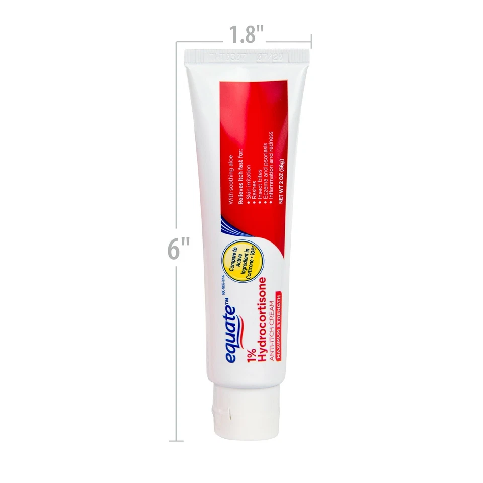 Equate Hydrocortisone 1% Anti-Itch Cream Plus 10 Moisturizers,  itching 2 Oz..+ - Image 3 of 4