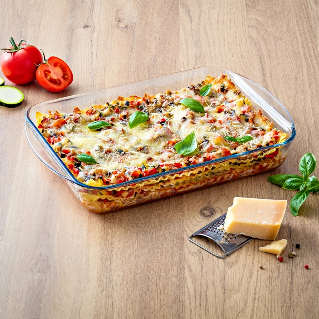TEGLIA RUOTO Rettangolare Pyrex cm 28x17 Vetro Borosilicato Forno Fuoco Cucina