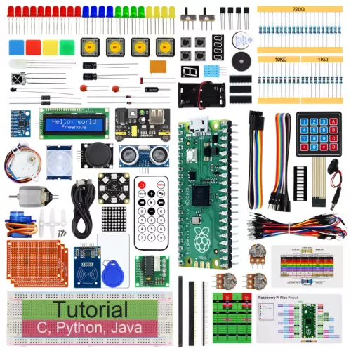 Ultimate Starter Kit for Raspberry Pi Pico 1 2 W, 767-Page Tutorial, 220 Items, 