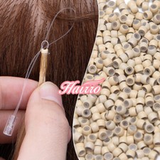 HAIRRO Silicone Lined Nano Beads Tip Nano Rings for Hair Extension 3mm 1.4mm 2mm