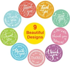 30 THANK YOU ENVELOPE SEALS LABELS STICKERS CRAFTS 1" ROUND FREE SHIPPING