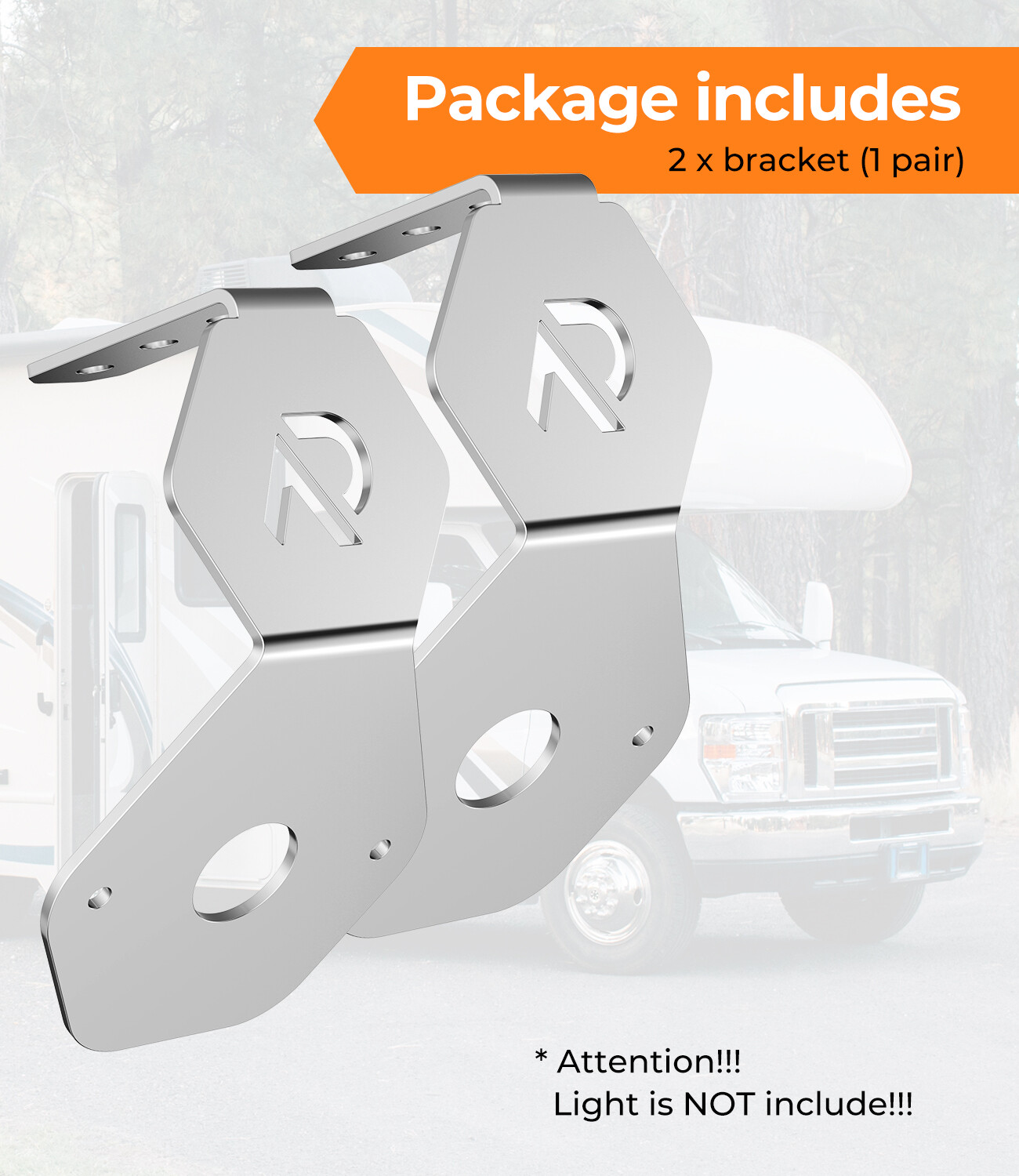 2PCS Turn Signal Light Mirror Mount Watermelon L-Bracket Only For Semi Tractors