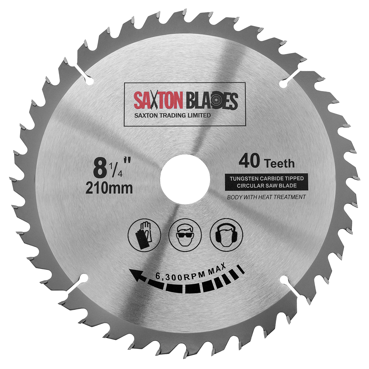 Saxton TCT Circular Wood Saw Blade 210mm x 30mm x 40T for Bosch Makita Festool