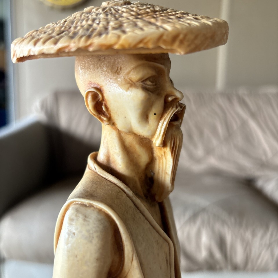 Asian Fisherman Marble Sculpture 20 Inches Tall eBay