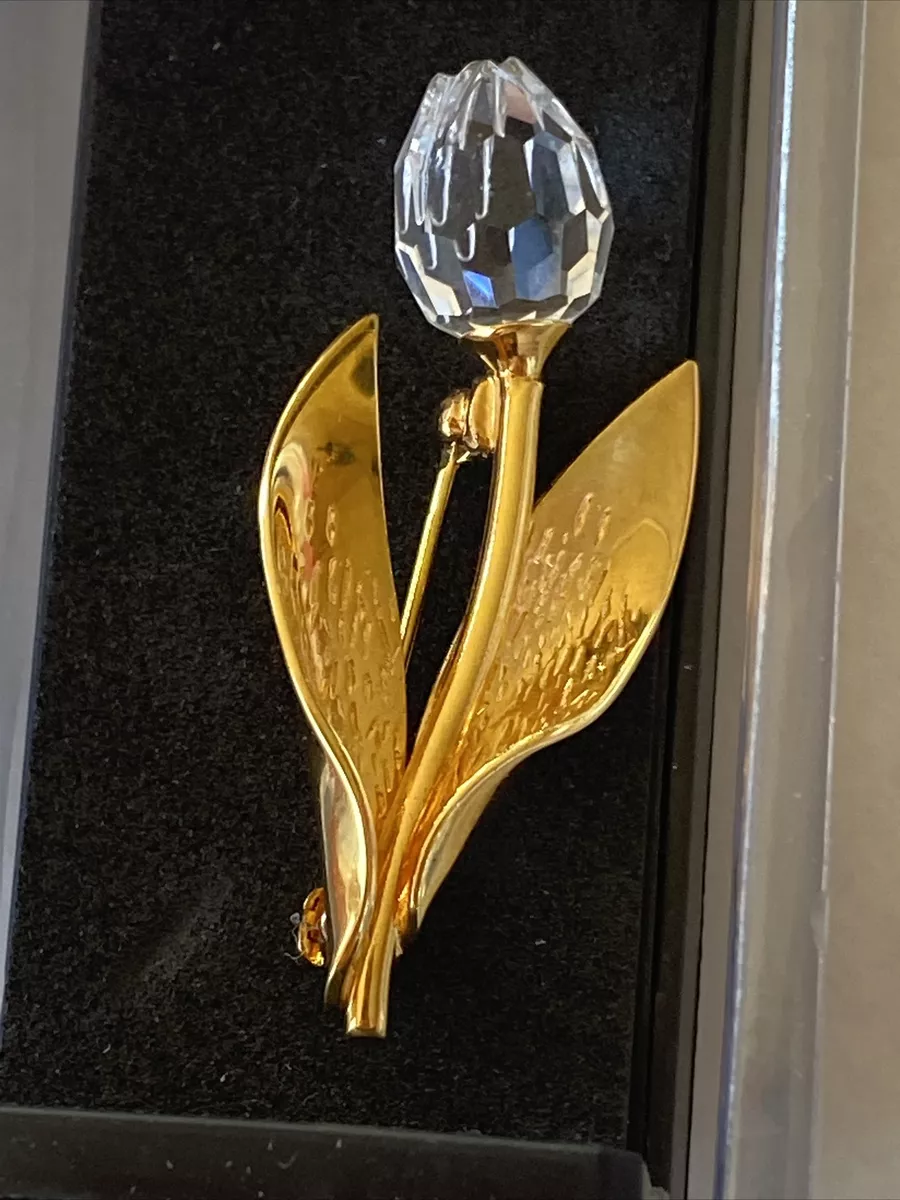 Swarovski crystal rose brooch sale