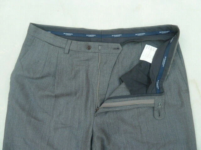 Burberry London Pants Men s XL EU 46 Dark Grey Twill Short Leg Classic Fit