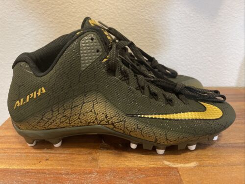 Gold & Black Nike Zoom Code Elite 3/4 TD Football Cleats  display picture 1
