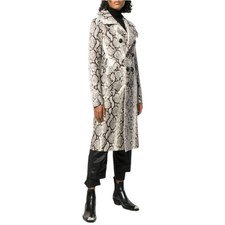Dsquared2 Womens Trench Coat Double Breasted Winter Jacket Leather Overcoat Eu40