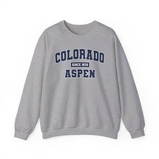 Aspen Colorado CO Trip Sweatshirt Gifts Crew Neck Long Pullover Shirt Men Unisex