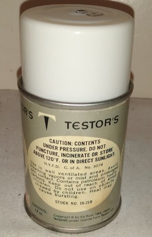 1964 ED BIG DADDY ROTH SILVER UNDERCOAT TESTORS MODEL CAR SPRAY PAINT 21R MINT