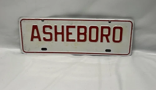 Vtg Asheboro North Carolina License Plate Tag Topper