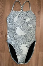 JOLYN 26 PARADISO Jackson III Tie Back Green Leaves Swimsuit One Piece LN