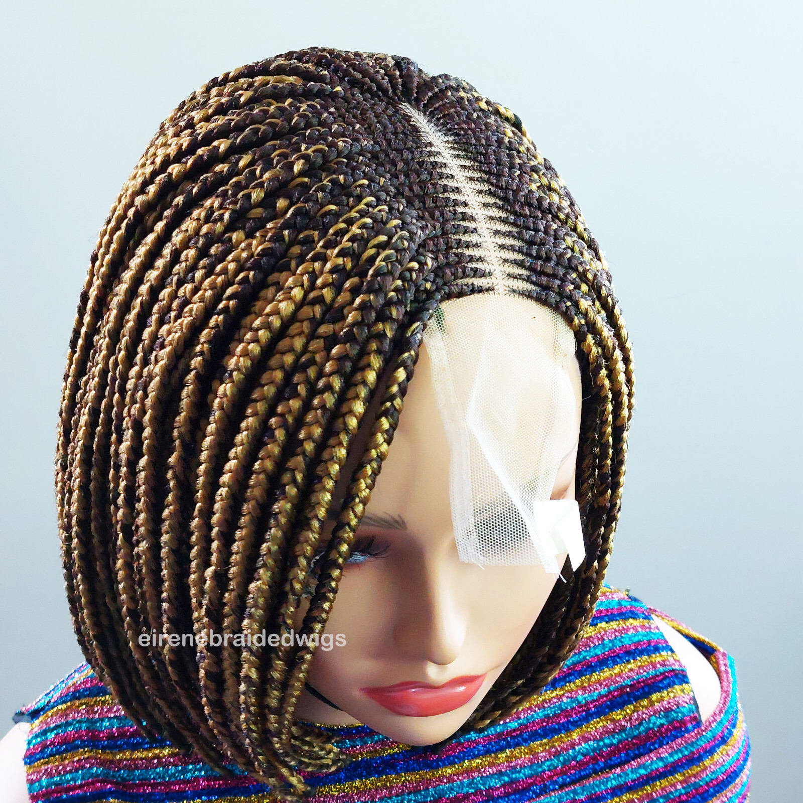 Short Bob Braided Wig For Black Women, shoulder length afro tribal ...