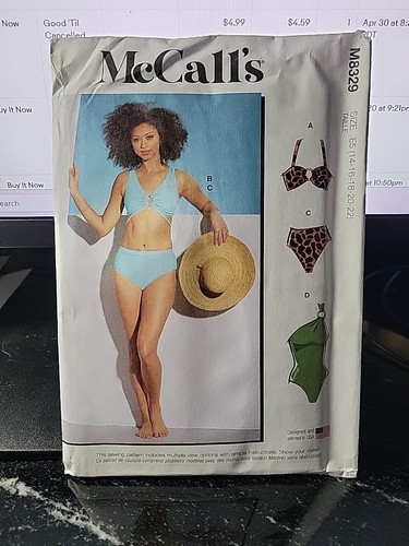 MCCALL'S SEW PATTERN MISS SZ 14-22 M8329 ONE OR 2 PIECE VIEW OPTIONS - Picture 5 of 5