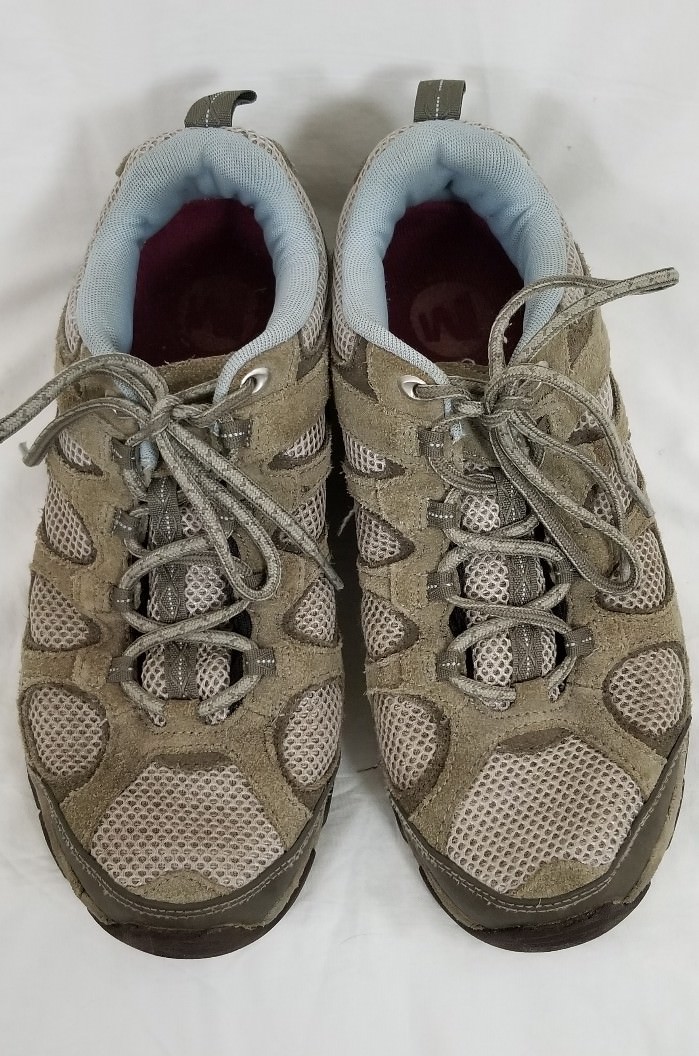 Scarpe da trekking Merrell donna ammortizzate ad aria in rete scamosciata taglia 10